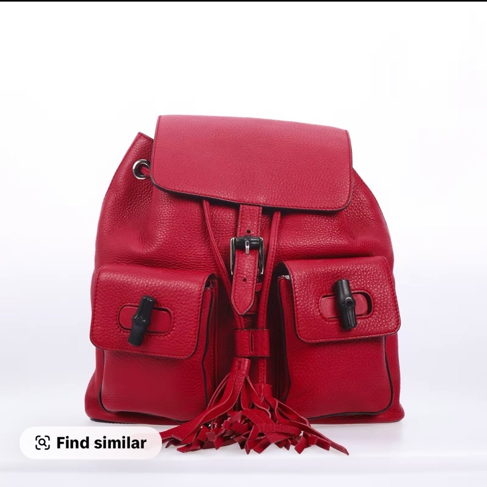 Gucci Vibrant Red Leather Backpack